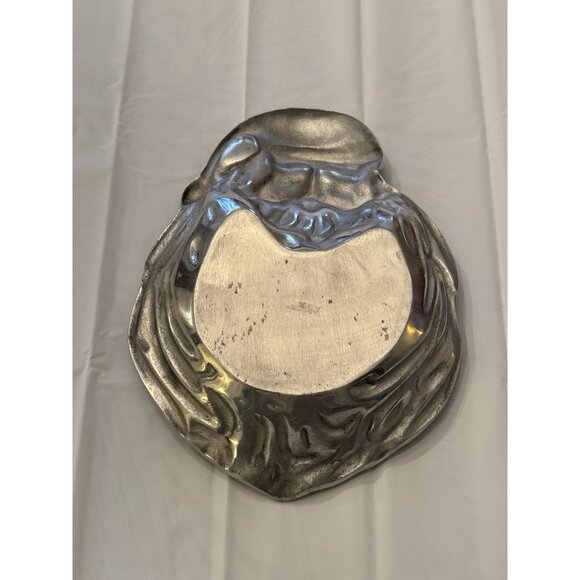 Vintage Large Silver Pewter Santa Claus Serving Bowl Sheridan Import 15 X 11 - Picture 3 of 10